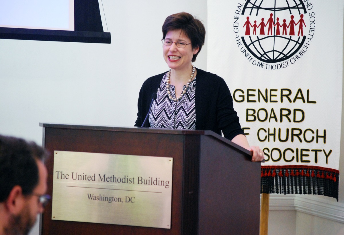 Melissa Rogers, executive director, White House Office of Faith-based and Neighborhood Partnerships, spoke at the United Methodist Building on Capitol Hill when the Board of Church and Society met there Sept. 23. 