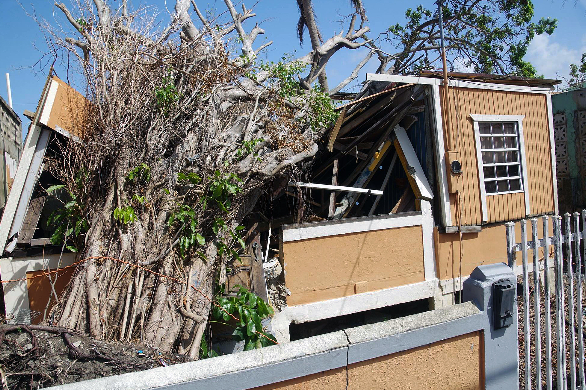 A demolished building barely stands in Puerto Rico after Hurricane Maria devastated the island. Puerto Rico was already reeling from Irma when Maria made landfall Sept. 20, 2017, as a Category 5 hurricane, bringing with it 175 mile-per-hour winds and 40 inches of rain. Photo by the Rev. Gustavo Vasquez, UMNS.