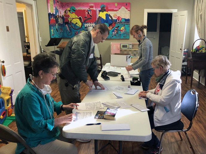 Centenary Community Ministries. Inc., in Macon, Georgia, is helping homeless and poor apply for U.S. government stimulus checks by assisting them in filling out complicated tax forms and applications. Volunteers have helped more than 50 people to date — a potential $62,400 for people in dire need. Photo courtesy of Centenary United Methodist Church Facebook page.