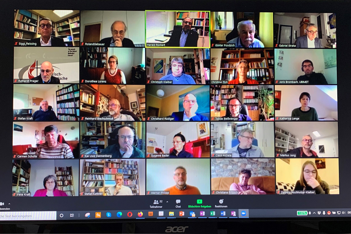 O Comitê Executivo da Igreja Metodista Unida na Alemanha concordou em se tornar mais aberto e inclusivo em questões relacionadas à sexualidade humana durante uma videoconferência de 20 a 21 de novembro. A decisão busca preservar a unidade por meio de uma perspectiva de convivência respeitosa como caminho a seguir. Foto de Klaus Ulrich Ruof, Comunicações Metodista Unida Alemanha.