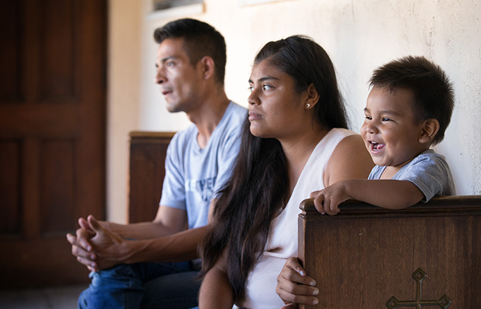 Jose Antonio Marchas Novela recounts the threats of violence that caused him to flee Mexico with his wife, Irlanda Lizbeth Jimenez Rodriguez, and their 1-year-old son, Jose Antonio in 2018. The family took shelter at the Christ United Methodist Ministry Center in San Diego while seeking asylum. The United Methodist Board of Global Ministries has allocated $1.1 million to aid asylum seekers in the U.S. File photo by Mike DuBose, UM News.