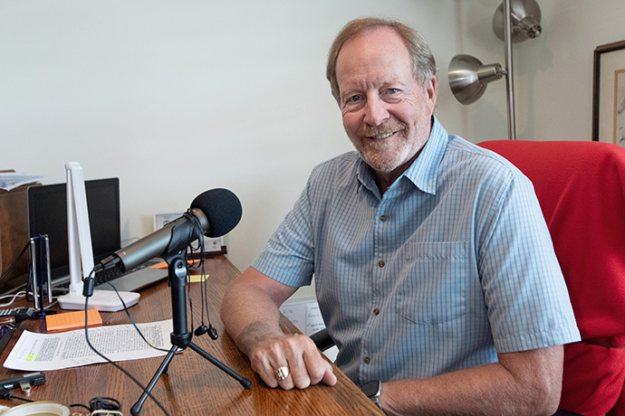 GW Stark, the son of a United Methodist preacher, refashions his father’s sermons from the 1950s through the 1970s into podcasts from his home in Franklin, Tenn. Photo by Mike DuBose, UM News.