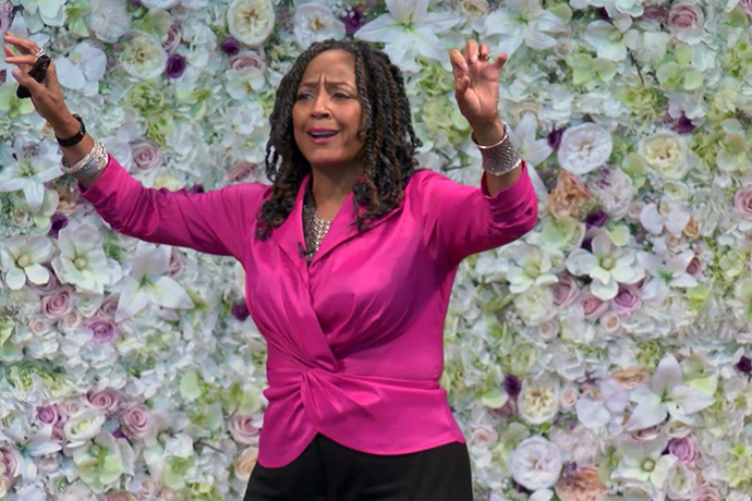 The Rev. Juanita Rasmus, co-pastor of St. John’s United Methodist Church in Houston, is sharing lessons she learned from her experience with major depression. She’s written a book, given workshops and done a TED Talk. Rasmus’ five-hour “Learning to Be: Immersive” event, to be held in person and online, will occur Nov. 20. Photo courtesy of the Rev. Juanita Rasmus.