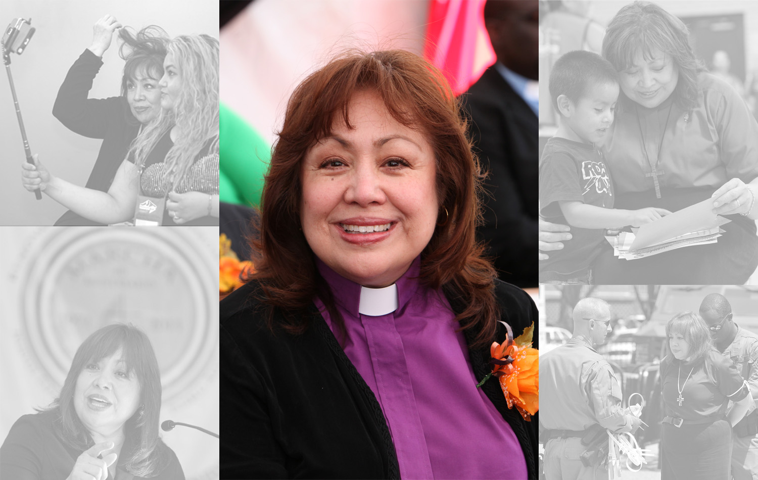 La Obispa Minerva Garza Carcaño fue elegida al episcopado en 2004 por la Conferencia Jurisdiccional Oeste y actualmente lidera la Conferencia Anual de California-Nevada. Fotocomposición Rev. Gustavo Vasquez, Noticias MU.