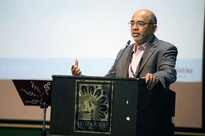 Roland Fernandes speaks during the United Methodist Board of Global Ministries’ fall meeting Oct. 19-21 in Phnom Penh, Cambodia. Fernandes became the chief executive of Global Ministries and the United Methodist Committee on Relief in 2020. He also will lead the United Methodist Board of Higher Education and Ministry beginning in 2024. Photo by Mon Visal, courtesy of Global Ministries.