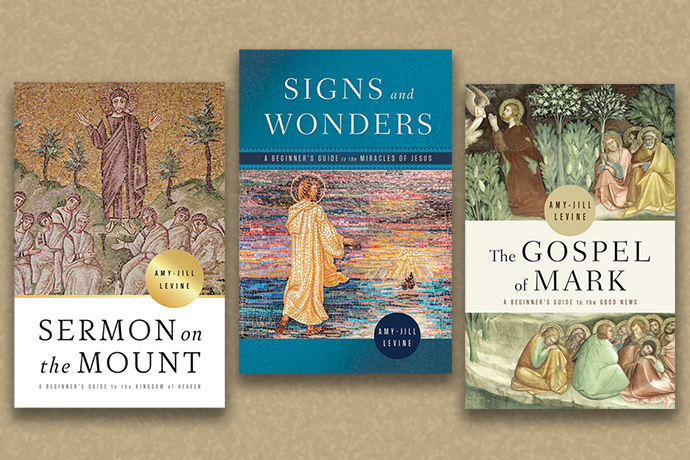 Author Amy-Jill Levine’s “Beginner’s Guide” series on the New Testament includes “Sermon on the Mount,” “Signs and Wonders” and “The Gospel of Mark.” Cover art courtesy of Cokesbury.