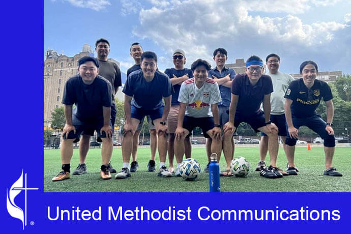 Members of the United Methodist Korean American Pastors' Soccer Club in New York enjoy fellowship with pastoral colleagues. Photo courtesy of the New York Conference.
