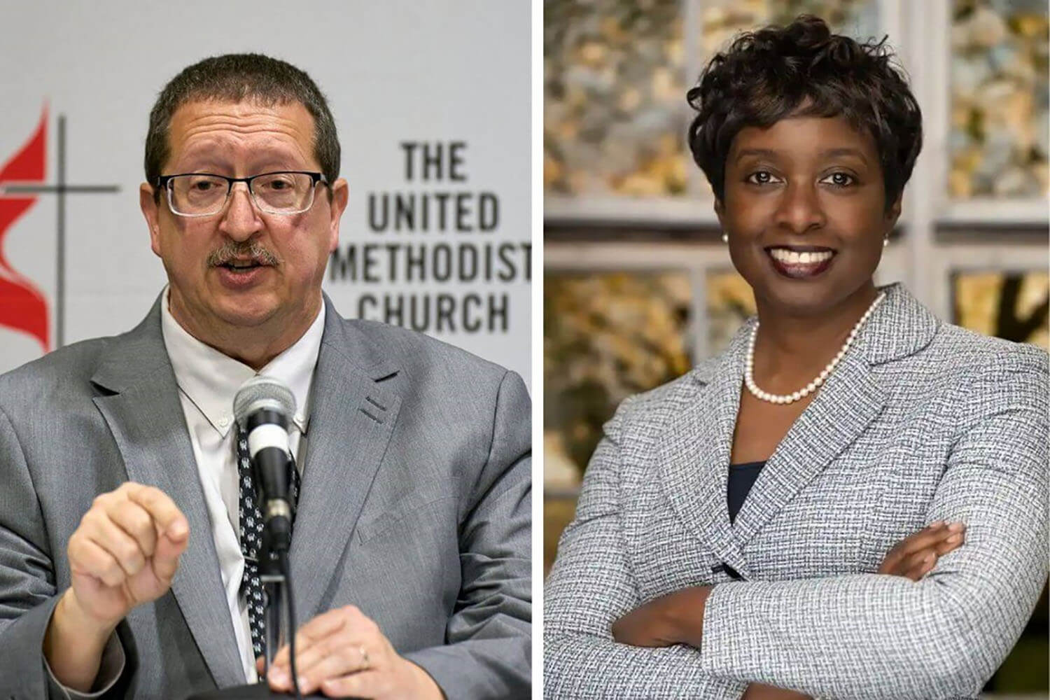 El Rev. Gary Graves concluye su servicio como secretario de la Conferencia General mientras la Revda. Dra. Aleze Fulbright asume la responsabilidad de guiar a La IMU hacia la sesión de 2028. Foto cortesía de la Comisión de la Conferencia General.