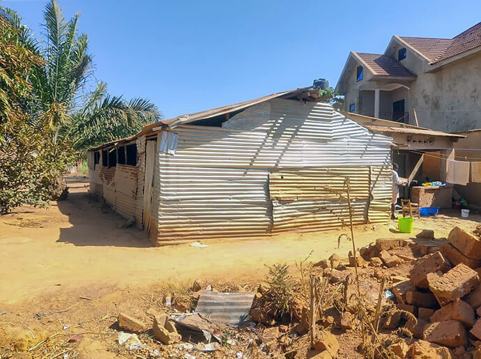 Before the new Mont Morija United Methodist Church was built, faithful members worshipped in this old tin building. Jeannine Kayakez, parish lay leader, said the building could hold about 30 people, while the new church has room for 800 worshippers. Photo courtesy of the Jerusalem District.