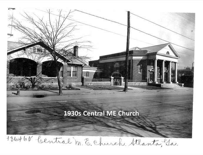 A 1930 photo shows the current Central United Methodist building in Atlanta soon after it opened its doors on Easter Sunday in 1929. The Central Avenue Methodist Episcopal Church changed its name to Central United Methodist Church when it merged with the Evangelical United Brethren denomination in 1968. File photo courtesy of Central United Methodist Church.