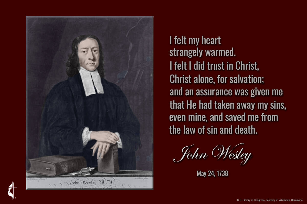 Image of John Wesley, founder of Methodism, from the U.S. Library of Congress via Wikimedia Commons; graphic by Laurens Glass, UM News