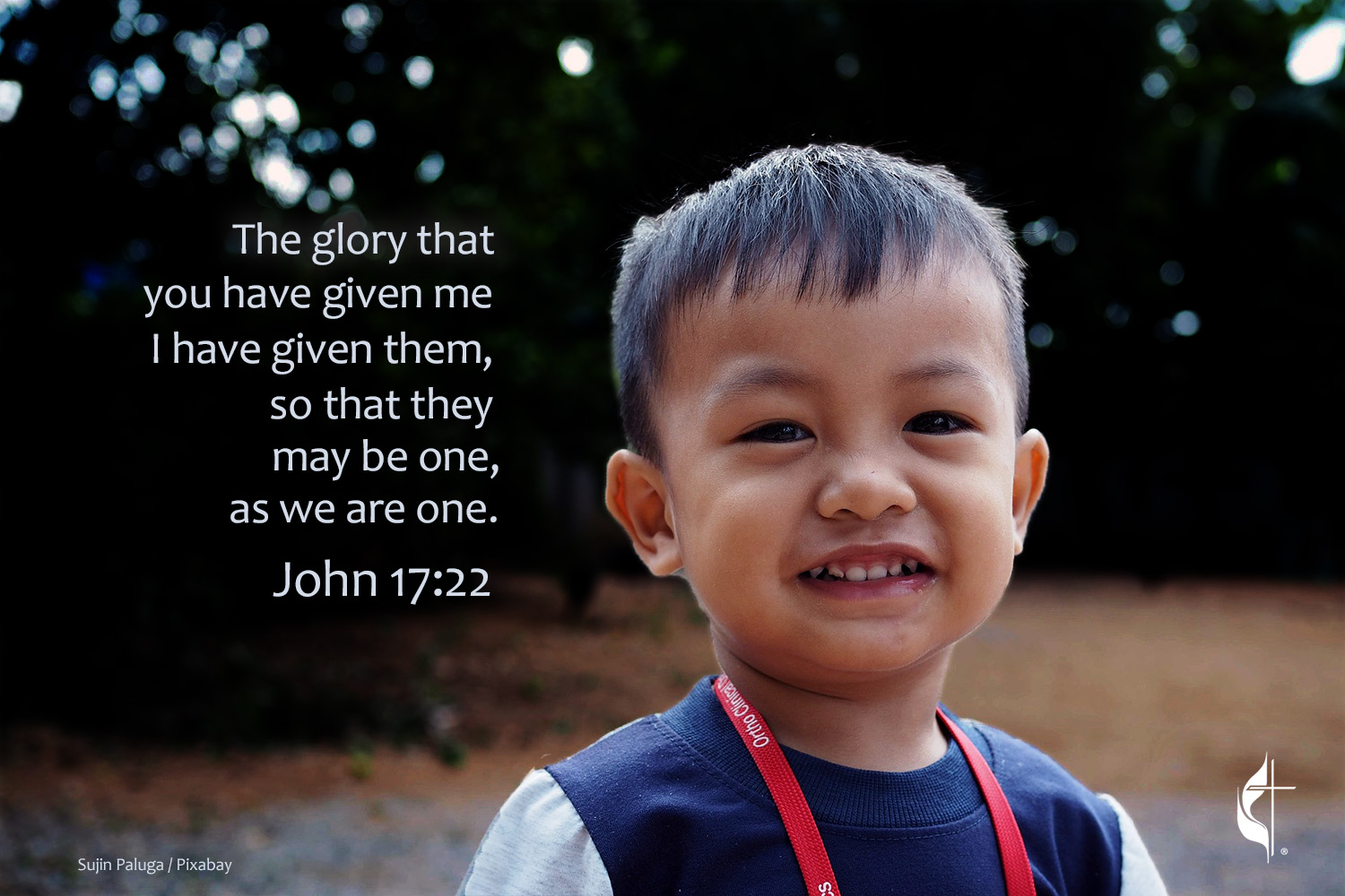John 17:22. Image by Sujin Paluga from Pixabay; graphic by Laurens Glass, UM News.