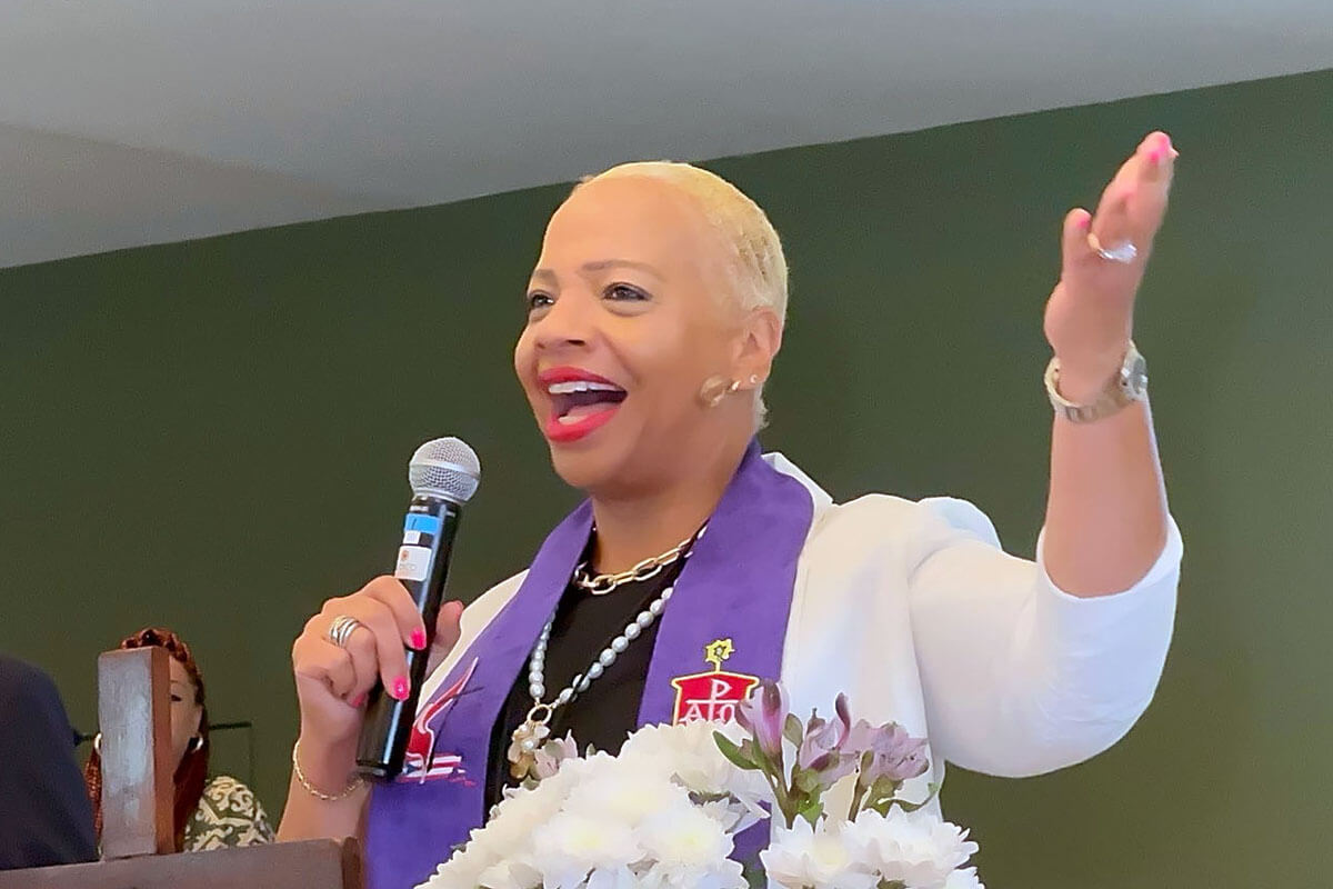 Bishop Tracy S. Malone, president of the United Methodist Council of Bishops, speaks during a mission consultation for Latin America and the Caribbean in Panama City. During the July 21-23 event, she highlighted the importance of strengthening the bonds of collaboration in missional work in the church. 