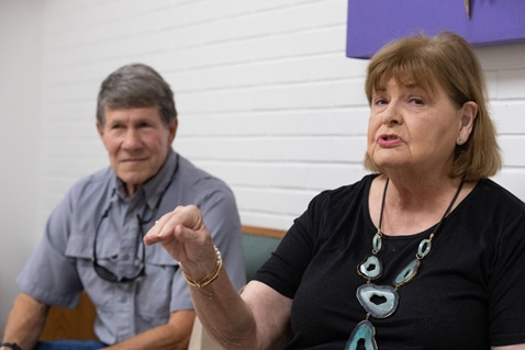 Gary and Sallie Uhl describe their decision to try to stay in their flooded home following Hurricane Katrina and their eventual escape from the Lakeview neighborhood in New Orleans. They are members of St. Luke’s United Methodist Church in New Orleans. Photo by Mike DuBose, UM News.