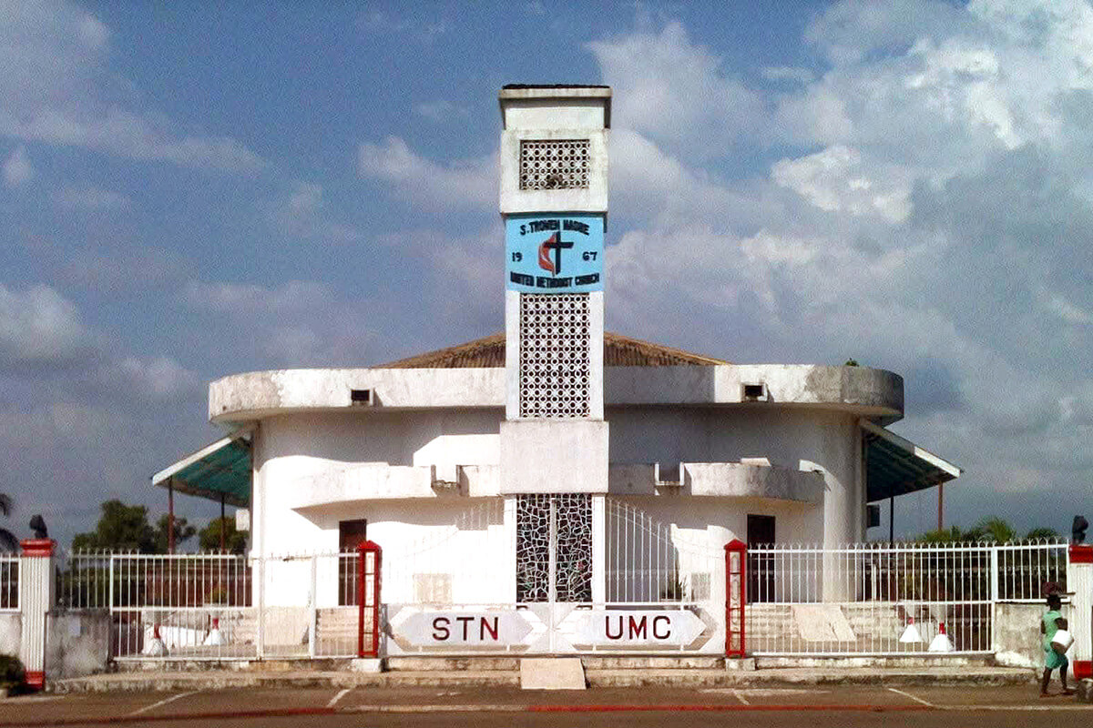 Stephen Trowen (S.T.) Nagbe United Methodist Church in Monrovia, Liberia, recently reopened after being closed due to disruptions between current and former church members. The reopening came in the wake of a civil court ruling that affirmed the Liberia Conference as the owner of all properties registered in its name that are under dispute, including churches, schools, health facilities and universities. Photo by E Julu Swen, UM News. 